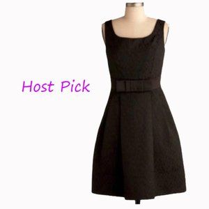 Max and Cleo Ribbon Waist Black Dress